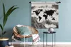 MuchoWow® Wandteppich Wandbehang Weltkarte - Schwarz - Holz Produktbild-Vorschau 4