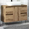vidaXL Badschrank Artisan-Eiche 80x33x60 cm Holzwerkstoff Produktbild-Vorschau 2