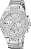 A silver Guess watch with crystal embellishments. Produktbild-Vorschau