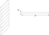 Technical drawing of a decorative wall panel with dimensions. Náhľad obrázku produktu