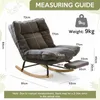 Fauteuil à bascule en velours côtelé (gris) avec dossier Voir les images du produit 2