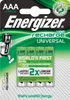 A package of Energizer Recharge Universal AAA batteries. Produktbild-Vorschau