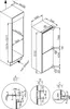 Technical drawing with dimensions and details of a refrigerator. Produktbild-Vorschau
