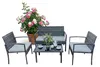 Relaxdays Gartenmöbel Set, 4-tlg. Rattan Sitzgruppe, 4 Produktbild-Vorschau 1