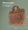 Accezz Borsa per laptop in pelle da 16 pollici - Cognac Anteprima dell’immagine prodotto 5