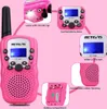 Collage of images showing different features of a pink walkie-talkie. Podgląd zdjęcia produktu