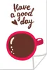 MuchoWow® Poster Illustration mit einer Tasse Kaffee und Produktbild-Vorschau 1
