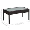 5-tlg. Garten-Lounge-Set mit Auflagen Poly Rattan Braun Produktbild-Vorschau 8