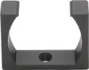 A black plastic bracket for holding a power strip, shown against a white background. Produktbild-Vorschau