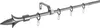 A silver-colored curtain rod with a decorative finial and rings, shown against a white background. Produktbild-Vorschau