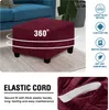 (Červená) Square Stool Cover Stretch Ottoman Cover Plush, Náhled obrázku produktu 4
