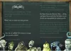 A blackboard with text and illustrations of monsters. Produktbild-Vorschau