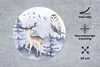 MuchoWow® Mauspad Mousepad Winter - Rotwild - Eule 30x30 cm Produktbild-Vorschau 2