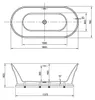 Aqualine ANTIK Freistehende Badewanne 160x79cm, Weiß Produktbild-Vorschau 5
