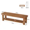 Banco de madera maciza de 160 cm de largo. Banco de pasillo Vista previa de la imagen del producto 2