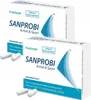 Two boxes of Sanprobi Active & Sport probiotic supplements, with two capsules shown in the foreground. Produktbild-Vorschau