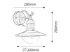 A technical drawing of an outdoor wall light with dimensions indicated. Produktbild-Vorschau