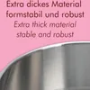 A close-up of the rim of a metal baking pan with text describing its features in German and English. Anteprima dell’immagine prodotto