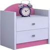 A white and pink nightstand with a purple alarm clock on top. Anteprima dell’immagine prodotto