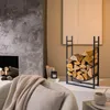 home24 Feuerholz-Regal - Metall - Schwarz Produktbild-Vorschau 2