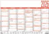 A calendar for the year 2026, showing the first six months on a single page. Anteprima dell’immagine prodotto