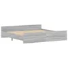 Bettgestell mit Kopf- und Fußteil Grau Sonoma 200x200 cm Produktbild-Vorschau 3