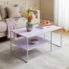 Tavolino 'Solund' in acciaio 90 x 60 x 45 cm viola Anteprima dell’immagine prodotto 1