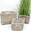 Cesto contenitore in rattan set 3 pezzi quadrato Kubu Anteprima dell’immagine prodotto 1