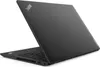 A black Lenovo ThinkPad laptop is shown from a diagonal rear angle, with the lid open. Produktbild-Vorschau