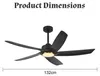 ZELURXX Deckenventilator mit LED 132cm 52 Zoll 5 Flügel Produktbild-Vorschau 4