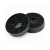Two black circular carbon filters for a range hood, shown against a white background. Voir les images du produit