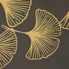 Záclona 140x250 Harmony hnědá zlatá ginkgo listy připravené Náhled obrázku produktu 3