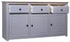 vidaXL Dressoir, grijs, 135x40x80 cm, grenenhout, Productafbeelding-voorbeeld 2