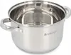 A stainless steel pot with handles and measurement markings inside. Náhľad obrázku produktu