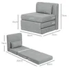 HOMCOM Bodensessel 2-in-1 Klappbar Schlafsofa mit Kordoptik Produktbild-Vorschau 3