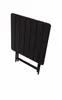 A black folding table is shown from a slightly elevated diagonal angle. Produktbild-Vorschau