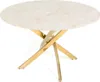 A round table with a marble-like top and gold legs, shown against a white background. Anteprima dell’immagine prodotto