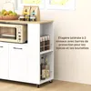 HOMCOM Desserte de cuisine à roulettes avec plan de Voir les images du produit 4