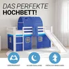 Homestyle4u Hochbett 90x200 mit Rausfallschutz mit Rutsche Produktbild-Vorschau 3