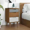 vidaXL Nachttisch MOLDE Braun 40x35x65 cm Massivholz Kiefer Produktbild-Vorschau 1