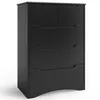 A black chest of drawers is shown against a white background. Podgląd zdjęcia produktu