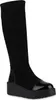 A black knee-high boot with a platform sole and patent toe cap. Produktbild-Vorschau