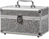 MARELIDA® Schmuckkoffer in Silber mit Glitzeroptik | Premium Schmuckkästchen für Schmuck Produktbild-Vorschau