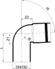 A technical drawing of a pipe fitting with dimensions and labels. Náhľad obrázku produktu