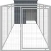 vidaXL Psí bouda s výběhem Antracit 110x405x110cm Náhled obrázku produktu 3