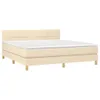 Boxspringbett mit Matratze & LED Creme 160x200 cm Stoff Produktbild-Vorschau 3