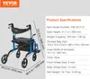 VEVOR 2 w 1 rollator i krzesło transportowe dla seniorów Podgląd zdjęcia produktu 7
