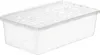 A clear plastic storage box with text printed on the lid. Náhľad obrázku produktu