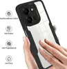A hand is shown touching the back of a phone case, demonstrating its features. Produktbild-Vorschau