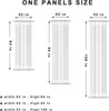 A diagram showing different sizes of one-panel curtains with dimensions. Náhled obrázku produktu